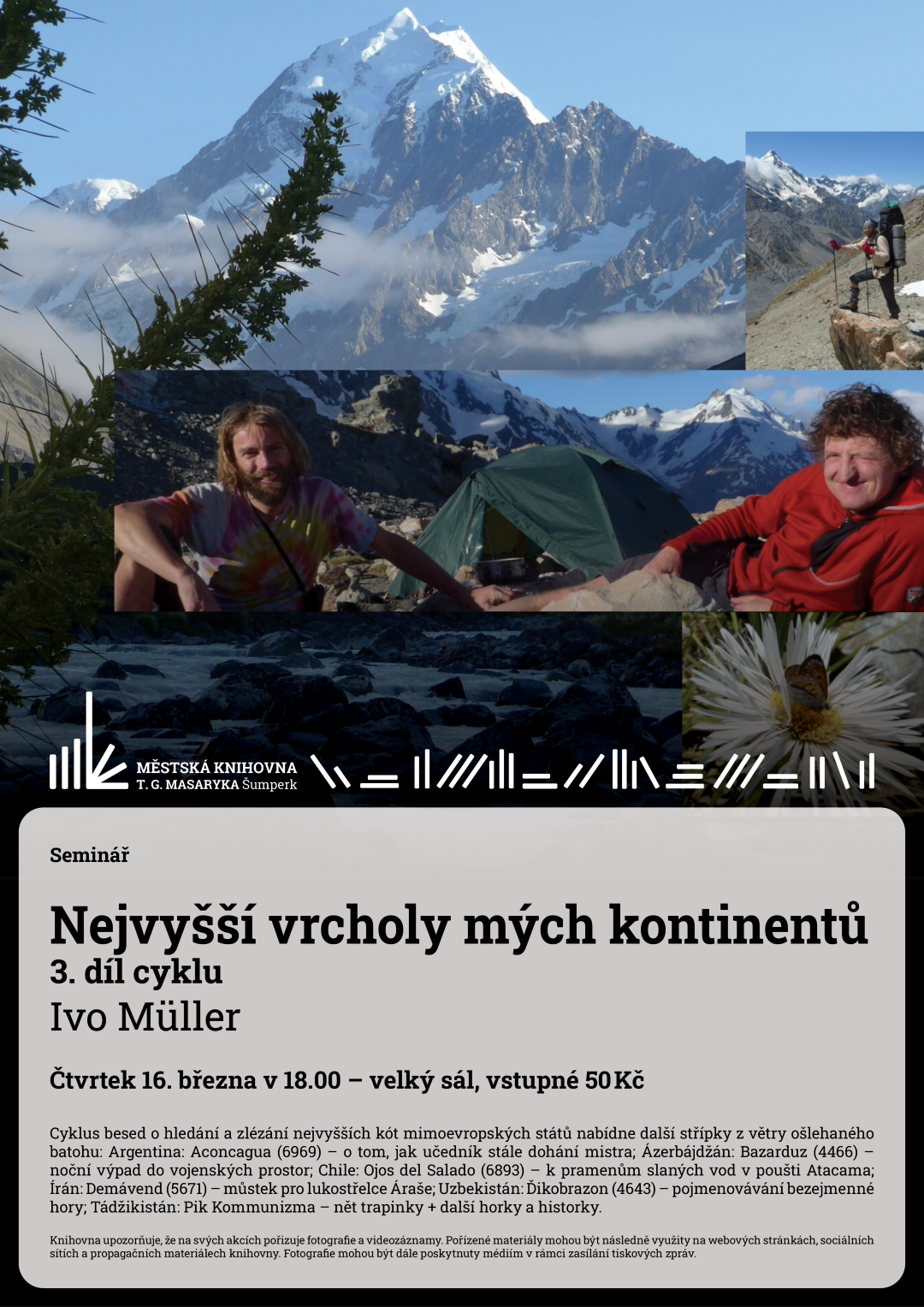 Seminář – Nejvyšší vrcholy mých kontinentů – 3. díl – Ivo Müller