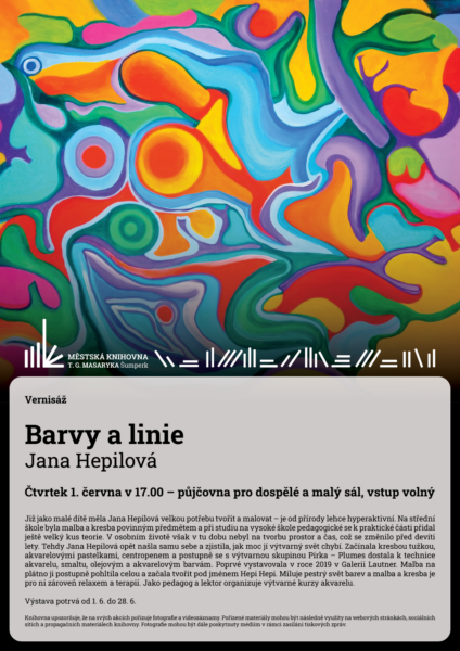 Plakát: pro vernisáž Barvy a linie