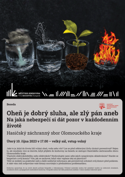 Plakát pro besedu s Hasiči