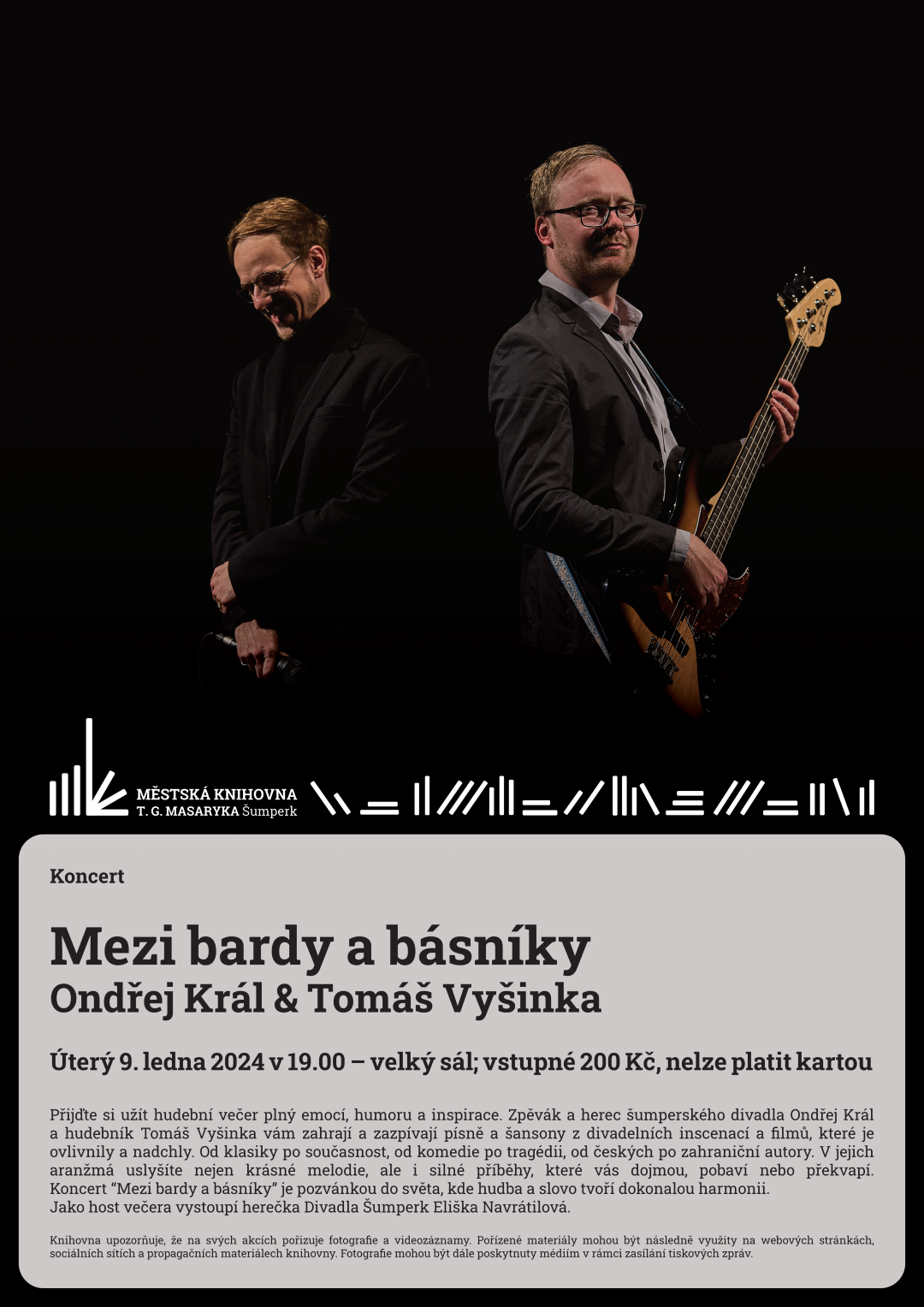 Plakát pro koncert Mezi bardy a básníky